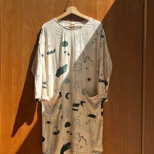 Eve Gravel long sleeve slouchy dress